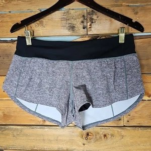Lululemon Sz 6 Speed Up 2.5" Heather Lux Black Swift Lined Running Shorts W7ATDR - Picture 1 of 8