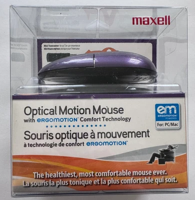 Ergomotion Optical Motion Mouse Maxell Mini Transceiver PURPLE NEW - Image 1 of 3