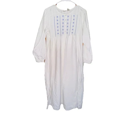 Camisón De Colección LL Bean Dobby Algodón Franela Pintuck Cottagecore Modesto Invierno S Foto 1 de 4