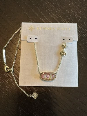 Love Shack Fancy X Kendra Scott Elisa Pink Marie Heirloom Blooming Necklace  Bow - Image 1 of 4