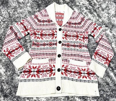 Cárdigan Woolrich Chal Plumero Suéter-Mujer Talla Pequeña-Lana Azteca Fair Isle Foto 1 de 4