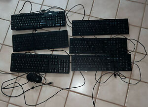 Bulk Wholesale (6) Dell Wired Keyboards + (1) Dell Wired Mouse