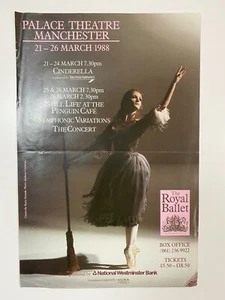 Cinderella Palace Theatre Manchester The Royal Ballet 1988 Window Poster - GC - Picture 1 of 3