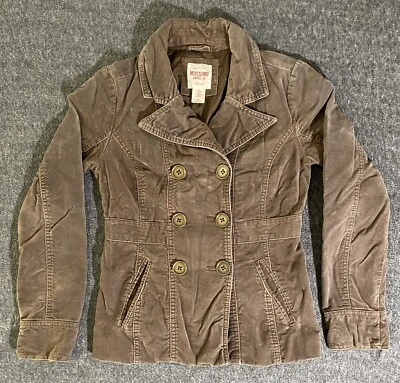 Chaqueta Mossimo Grande Marrón Cuello Botones Doble Pecho Estilo Utilitario Talla S Foto 1 de 4