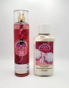 Bath & Body Works Sunset Glow Fragrance Body Mist & Body Lotion Gift Set of 2 - Picture 1 of 1