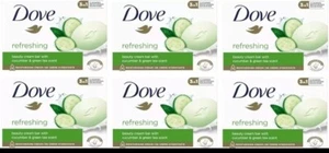 Jabón refrescante Dove 6x 90 g cuidado de la piel barra de belleza para una piel más suave - Imagen 1 de 1