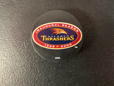 Atlanta Thrashers Hockey Puck 1999 Inaugural Season Cover
