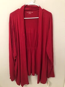 Neu mit Etikett Croft & Barrow rot vorne offen Strick Langarmshirt Größe 2X - Bild 1 von 5