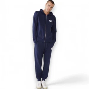 True Religion 2 PC Sweatsuit Men's Fleece Tracksuit Outfit Gift Set Navy Blue - Picture 1 of 16
