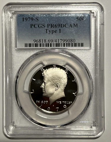 PCGS PR69DCAM 1979-S TYPE 1 Kennedy Half Dollar San Francisco Mint Proof 50c Cover