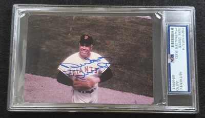 Rare DUKE SNIDER Signed Original Snapshot Photo-HOF-BROOKLYN DODGERS-GIANTS-PSA - Image 1 of 4