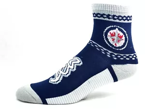 Calze Winnipeg Jets Hockey Navy con strisce grigie e bianche e pois quarto - Foto 1 di 3