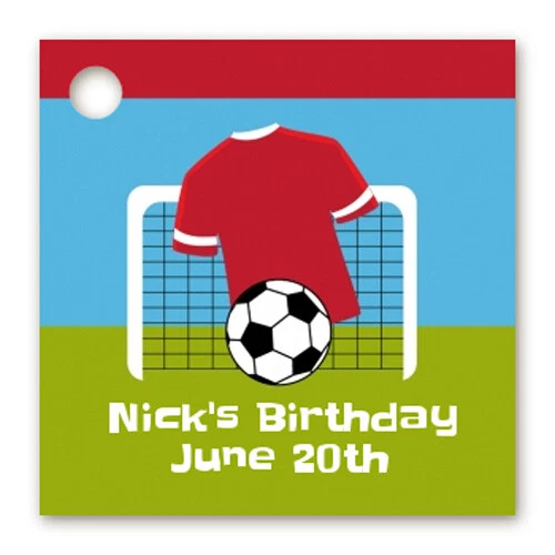 Soccer - Personalized Birthday Party Card Stock Favor Tags - Set of 20 - Изображение 1 из 1