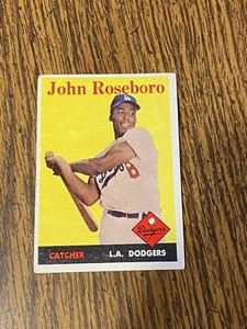 1958 Topps #42 JOHN ROSEBORO (RC) * LOS ANGELES DODGERS EXCELLENT +++++++