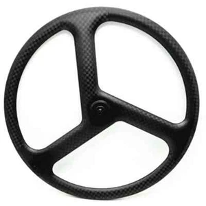 700c Carbon Fiber Rennrad 3 Speichen Laufradsatz Fixed Gear Drahtreifen Fahrrad Laufräder - Bild 1 von 16