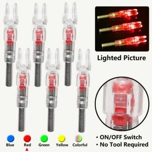 US LED Lighted Nocks for Arrows with .244/6.2mm Inside Diameter Hunting Shooting - Picture 1 of 22