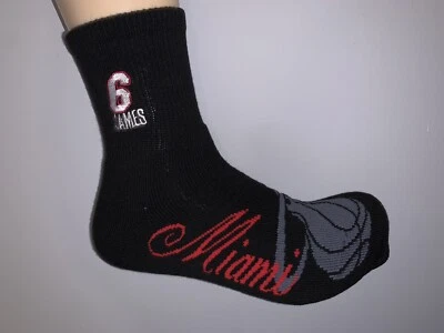 MIAMI HEAT LEBRON JAMES NBA LOGO MENS 1/4 LENGTH SOCKS LARGE - Image 1 of 2