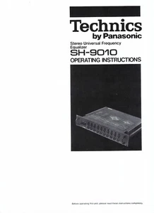 Technics Bedienungsanleitung user manual für SH- 9010 englisch Copy - Picture 1 of 1