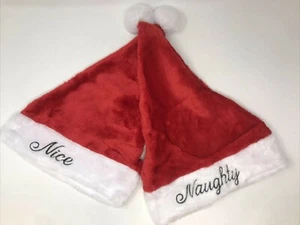 Christmas Santa Claus Hat Naughty & Nice Set of 2 New - Picture 1 of 3