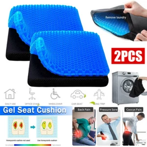 Honeycomb Breathable Gel Seat Cushion Cooling Double Thick Egg Sitting Pad Mat - Picture 1 of 18