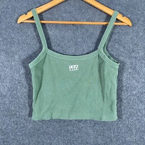 Thrills Tank Womens 12 Green Singlet Top Organic Ribbed Knit Surf Skate Festival - Picture 1 of 11