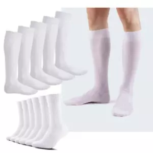 12 Paia Calzini Calze Uomo 100% Cotone colore Bianco Filo Scozia Varie Misure - Foto 1 di 4