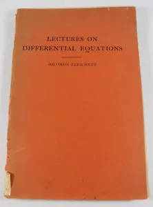 Lectures On Differential Equations by Solomon Lefschetz 1948 Paperback 1st/2nd - Imagen 1 de 9