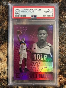 Zion Williamson 2019-20 Panini Chronicles Pink RC #210 PSA 10 Gem Mint Pelicans