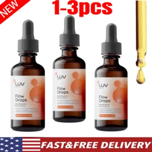 LUV Health Flow Drops - Adaptogen Mushroom Blend - Peach Watermelon Flavor - 1oz - Picture 1 of 8