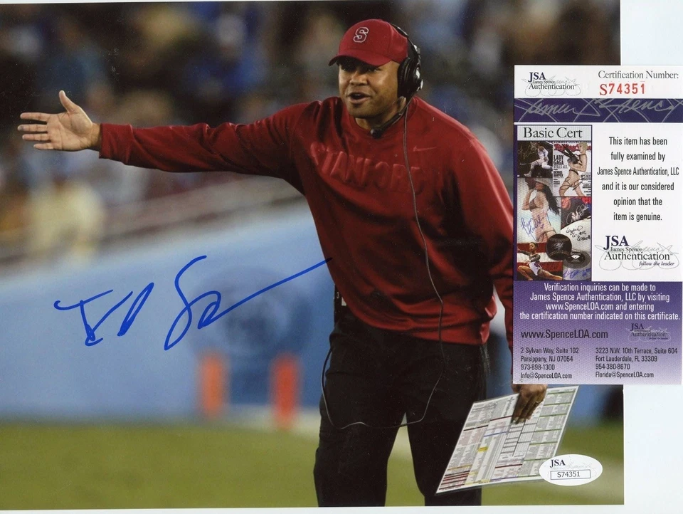 DAVID SHAW STANFORD CARDINAL SIGNED 8x10 PHOTO JSA CERTIFIED S74351 - Image 1 of 1