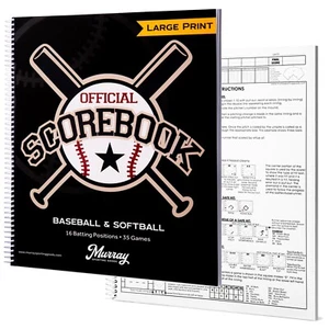 Murray Sporting Goods Baseball/Softball Scorebook - Large Print Book - 35 Games - Picture 1 of 6
