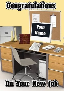 Personalised Congratulations New Office Job Greeting Card PIDV7 A5 - Picture 1 of 1
