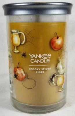 Yankee Candle SPOOKY SPIDER CIDER Large Signature Tumbler 2-wick Wax Halloween - Image 1 of 4