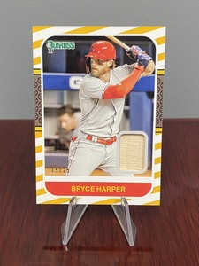 2021 Donruss Retro Gold Bat Relic 1987 Materials 87-BH Bryce Harper Phillies /25