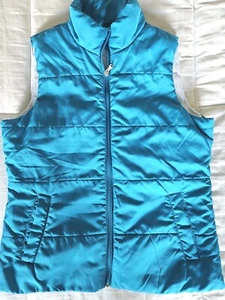 Made For Life Size Small Turquoise Blue Puffer Vest Sleeveless - Picture 1 of 5