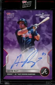 Autografo 2022 Topps Now Postseason #PS-31C Austin Riley viola #d 3/25 - Foto 1 di 2