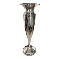 Tall Trumpet Vase Sterling 1344 Silver Monogrammed Engraved Florals 18in