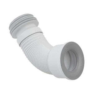 WC Anschluss flexibel Rohr Abfluss Stutzen Toilette weiß Universal 280 - 550 mm - Bild 1 von 2
