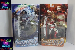 STAR WARS UNLEASHED X2 YODA vs. DARTH SIDIOUS & SHOCK TROOPER HASBRO 2005 - Bild 1 von 2