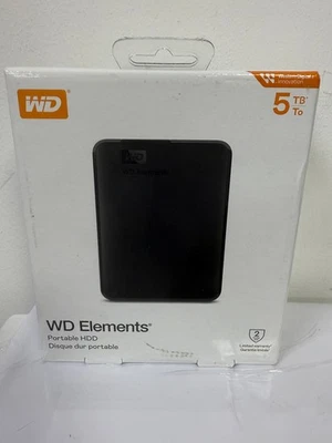 WD ELEMENTS 5TB PORTABLE EXTERNAL HARD DRIVE - NEW BOXED - Image 1 of 4