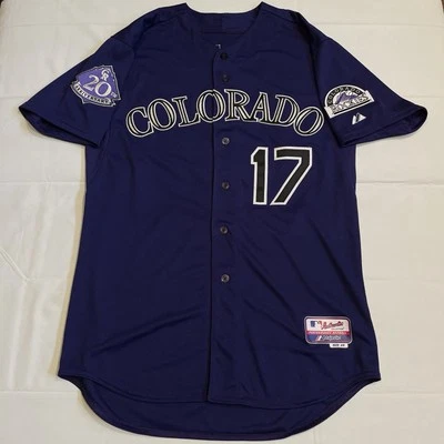 Majestic Auténtico Todd Helton Colorado Rockies 2013 20th MLB Jersey Púrpura 48 Foto 1 de 4