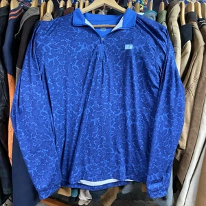 Good Good Performance 1/4 Zip Golf Pullover Herren XL blau geblümt - Bild 1 von 7