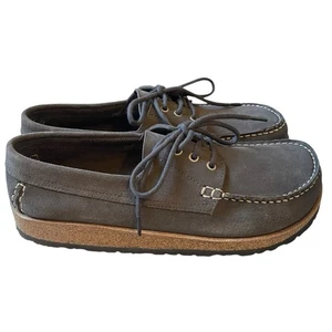 Birkenstock Edison Gray Suede Tie Shoes NEW Size 11 - Picture 1 of 11