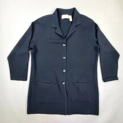 Cárdigan Suéter De Colección Elisabeth Liz Claiborne Mujer Talla 1 Negro Acrílico Lana Foto 1 de 4