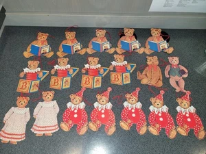 Vintage Gordon Fraser Teddy Bear Christmas Gift Tags Lot of 18 Christmas Holiday - Picture 1 of 5