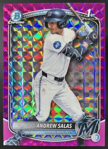 2025 Bowman Chrome Andrew Salas 1st Fuchsia Geometric Refractor /299 Marlins - Picture 1 of 2