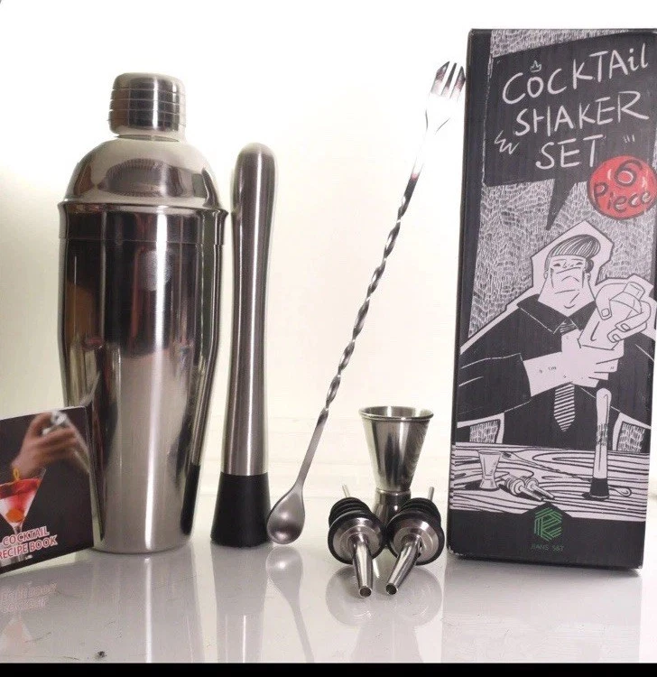 Juego de Coctelera 6 Piezas 25oz Martini Shaker, Acero Inoxidable Foto 1 de 2