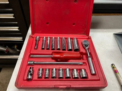 🇺🇸 MAC Tools 1/4" Ratchet Socket Set General Service Extension Swivel Lot Box - Image 1 of 4