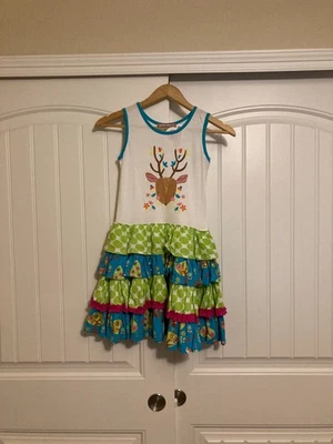 Vestido tejido Jelly The Pug Woodland cabeza de ciervo falda con volantes de 10 niveles nuevo sin etiquetas algodón Foto 1 de 3