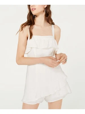 CITY STUDIO Womens Ruffled Sleeveless Square Neck Romper - Image 1 of 4